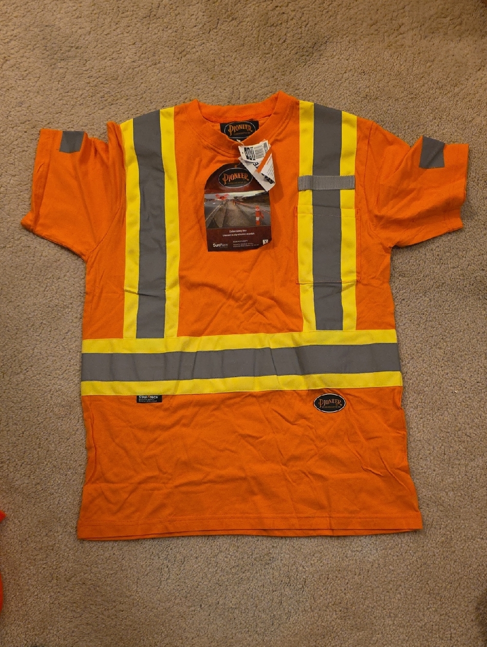 PIONEER Orange High Visibility Work Tee with Reflective Bands
